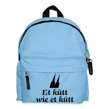 Köln Spruch - Et kütt wie et kütt -Kölsche Sprüche - Kinder Rucksack - Hellblau - Vorne