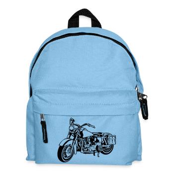Chopper Motorrad 10_schwarz - Kinder Rucksack - Hellblau - Vorne