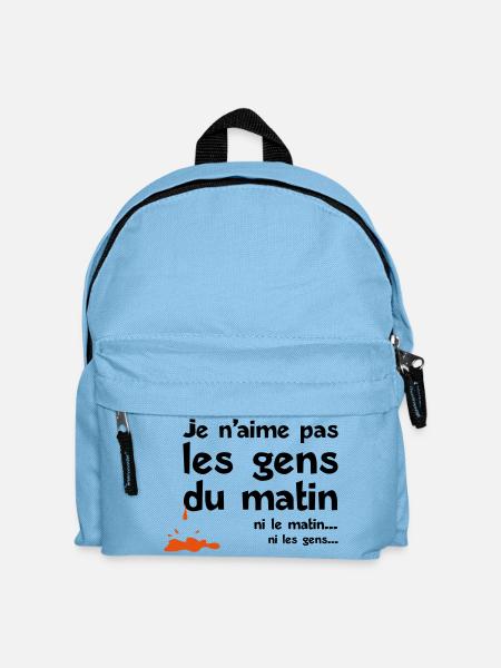 aime pas les gens matin - Sac à dos Enfant - bleu clair