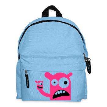 Ein Monster mit einer Monster-Puppe - Kinder Rucksack - Hellblau - Vorne