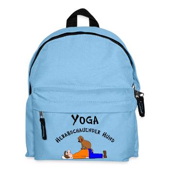 Yoga dog looking down - Kids' Backpack - light blue - Front