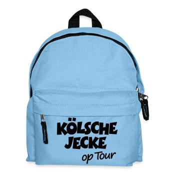 Kölsche Jecke op Tour - Köln Kölner Unterwegs - Kinder Rucksack - Hellblau - Vorne