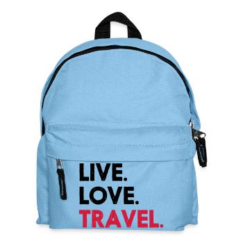 LIVE. LOVE. TRAVEL. - Kinder Rucksack - Hellblau - Vorne