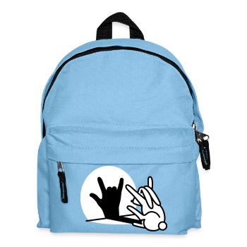 Rabbit shadow hand ROCK music HARD ROCK fan - Kids' Backpack - light blue - Front