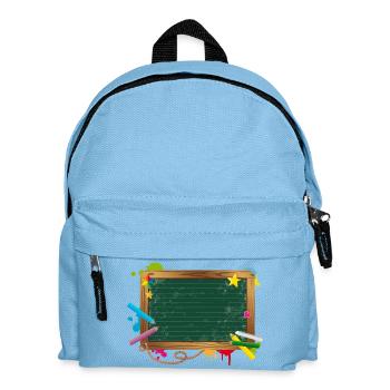 Blackboard for inscription with chalk and blobs - Kids' Backpack - light blue - Front