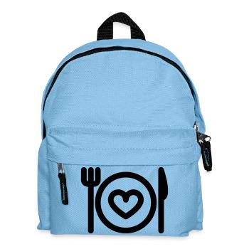 Exotic Flora Illustration in Pastel Shades - Kids' Backpack - light blue - Front
