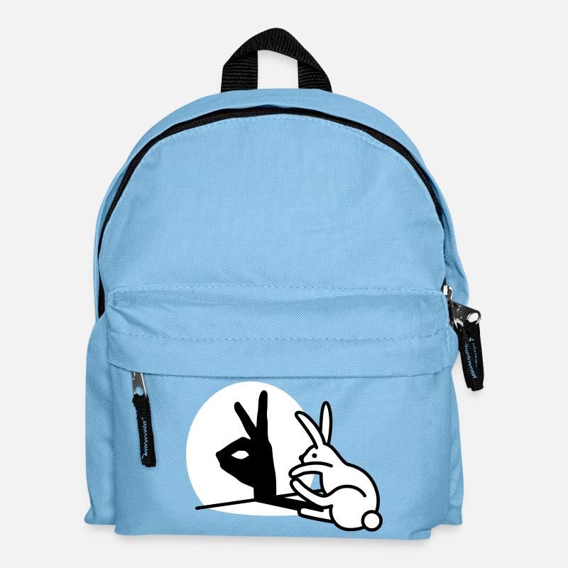 Funny Rabbit Hand Shadow Projection Rabbit - Kids' Backpack - light blue
