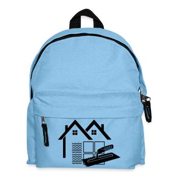 Maison de logo carreleur avec peigne de colle et carreaux - Sac à dos Enfant - bleu clair - Devant