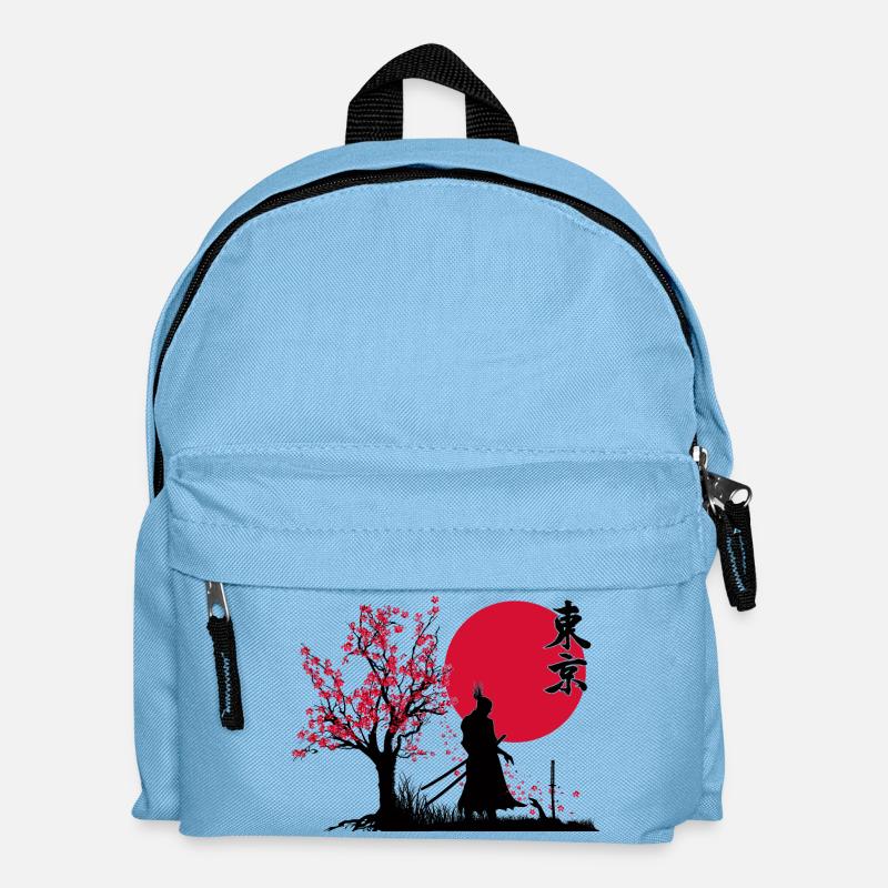 Samurai Shadow Slayer | HDR-Grafik Japanische Kunst - Kinder Rucksack - Hellblau