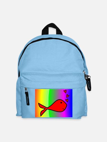 SARDINE. FISCH. APRILSCHERZ. OSTERN. MEER - Kinder Rucksack - Hellblau