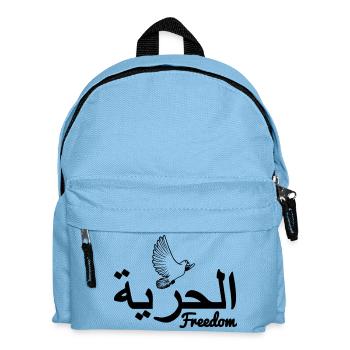 Liberté avec colombe de la paix écrit arabe - Sac à dos Enfant - bleu clair - Devant