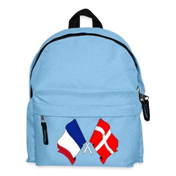 Drapeau de la France et drapeau du Danemark - Sac à dos Enfant - bleu clair - Devant