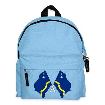 Zwei gekreuzte Flaggen von Curacao - Kinder Rucksack - Hellblau - Vorne