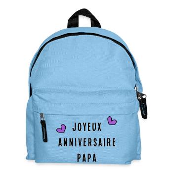 JOYEUX ANNIVERSAIRE. PAPA. FÊTE DES PÈRES - Sac à dos Enfant - bleu clair - Devant
