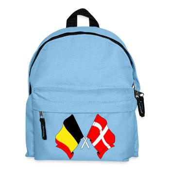 Drapeau de la Belgique et drapeau du Danemark - Sac à dos Enfant - bleu clair - Devant