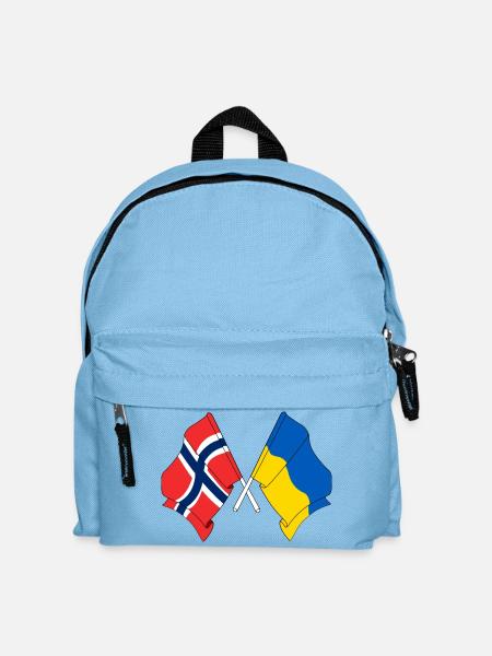 Flagge Norwegen, Flagge Ukraine - Kinder Rucksack - Hellblau