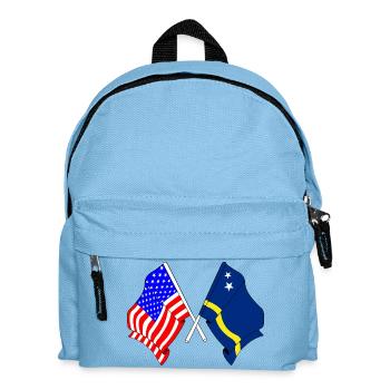 Flagge USA und Flagge Curacao - Kinder Rucksack - Hellblau - Vorne