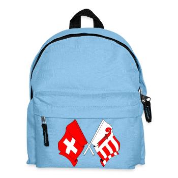 Flag of Switzerland and flag of the Jura - Kids' Backpack - light blue - Front