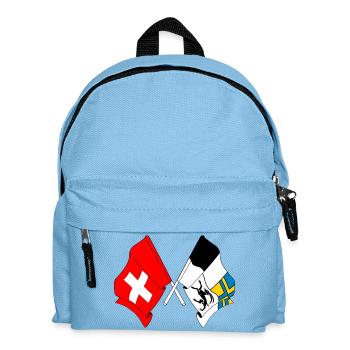 Drapeau de la Suisse et drapeau des Grisons - Sac à dos Enfant - bleu clair - Devant