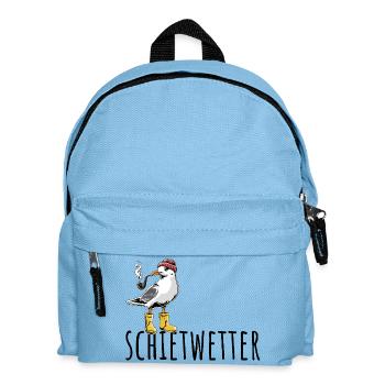 Möwe - Schietwetter - Nordsee - Geschenk - Kinder Rucksack - Hellblau - Vorne