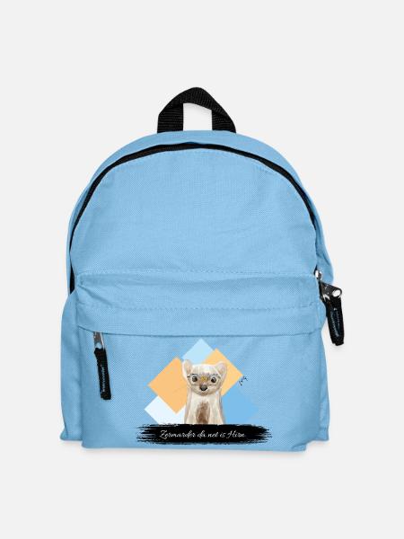 JvG Marder "Zermarder da nit is Hirn." - Kinder Rucksack - Hellblau
