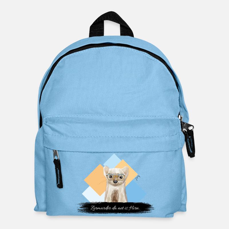 JvG Marder "Zermarder da nit is Hirn." - Kinder Rucksack - Hellblau