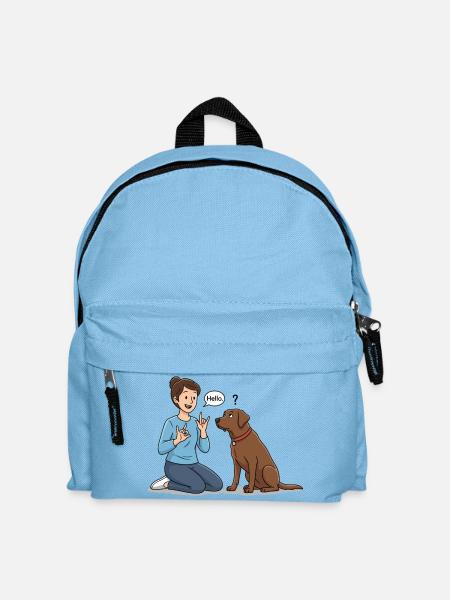 Zeichensprache für Hunde – Hallo ! - Kinder Rucksack - Hellblau