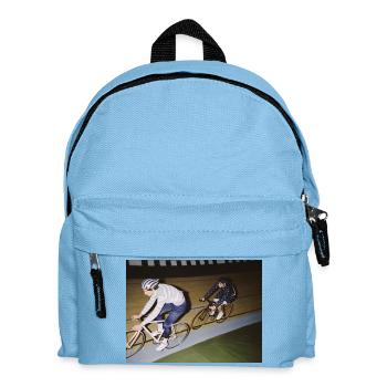 Rennradfahrer – Vintage Bahn - Kinder Rucksack - Hellblau - Vorne
