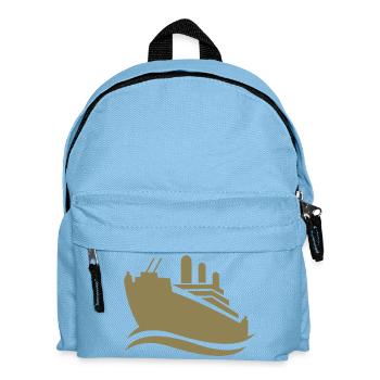 Silhouette de bateau de croisière mer minimaliste - Sac à dos Enfant - bleu clair - Devant