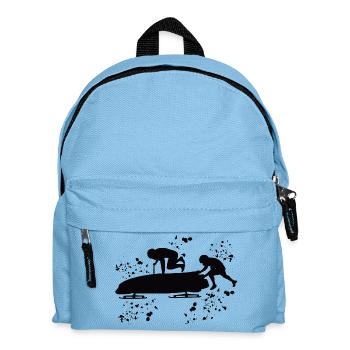 Bobfahrer Bobschlitten Zweierbob - Kinder Rucksack - Hellblau - Vorne