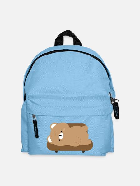Müder Eisbär auf Sofa - Kinder Rucksack - Hellblau
