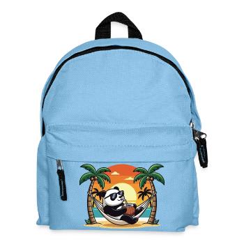 Lustiger Panda im Strand-Hängematten-Sommerurlaub - Kinder Rucksack - Hellblau - Vorne