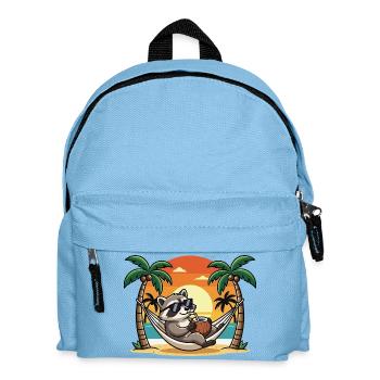 Lustiger Waschbär im Strand-Hängematten-Sommerurlaub - Kinder Rucksack - Hellblau - Vorne