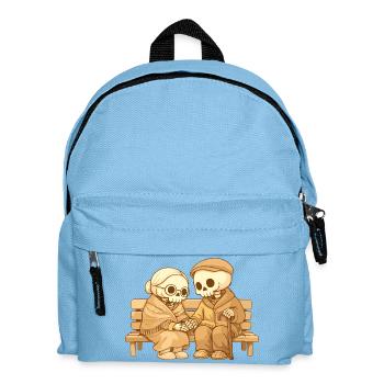 Cozy Skeleton Couple on Bench – Love for Life - Kids' Backpack - light blue - Front