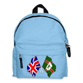 Nottinghamshire- und UK-Flaggen - Kinder Rucksack - Hellblau - Vorne
