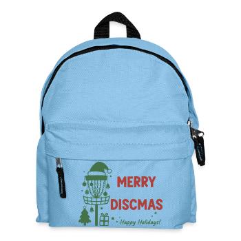 Merry Discmas Happy Holidays Disc Golf Basket - Kids' Backpack - light blue - Front