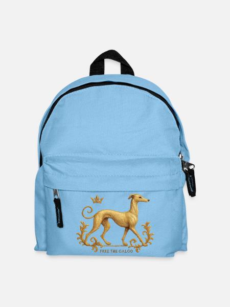 Free the Galgo - Embroidery Nr01 - Kinder Rucksack - Hellblau