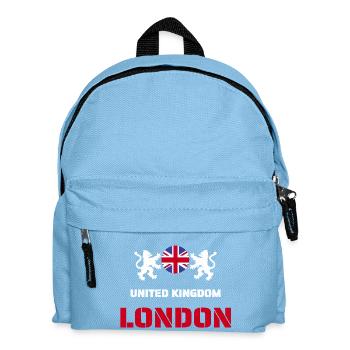 London United Kingdom Union Jack Lion Design - Kids' Backpack - light blue - Front