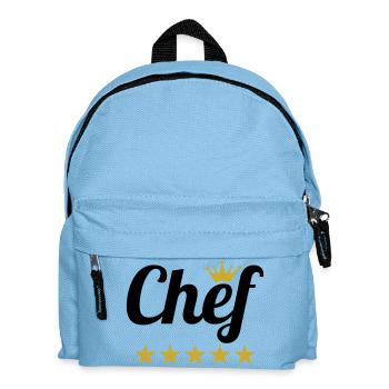 Chef Suprême : Couronne et 5 Étoiles Or - Sac à dos Enfant - bleu clair - Devant