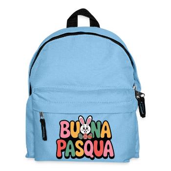Frohes Osterhase - Kinder Rucksack - Hellblau - Vorne