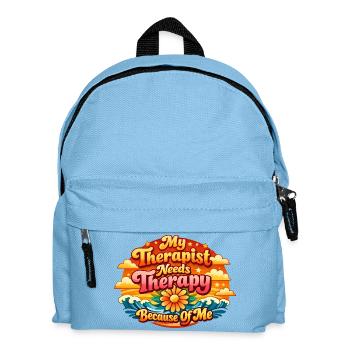 Ma thérapeute a besoin d’un Th à cause de moi - Sac à dos Enfant - bleu clair - Devant