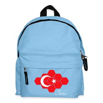 Turkey Hexagon Flag Art - Kids' Backpack - light blue - Front