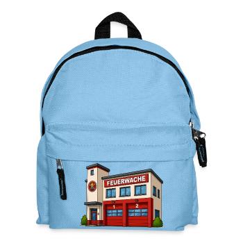 Feuerwache Cartoon  - Kinder Rucksack - Hellblau - Vorne