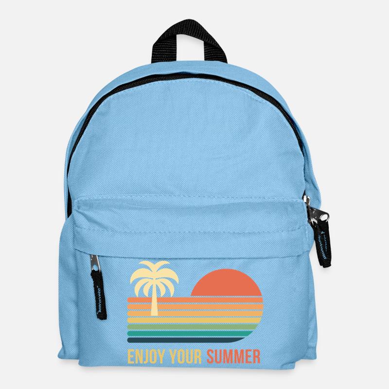 Sunset Retro Palme - Kinder Rucksack - Hellblau