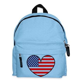 Cœur du drapeau américain - Sac à dos Enfant - bleu clair - Devant