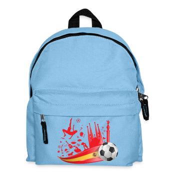 Design du supporter de football espagnol – Rouge jaune avec ballon de football - Sac à dos Enfant - bleu clair - Devant