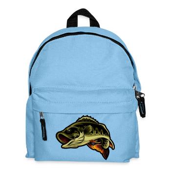 Perch Fishing Fish Illustration - Kids' Backpack - light blue - Front