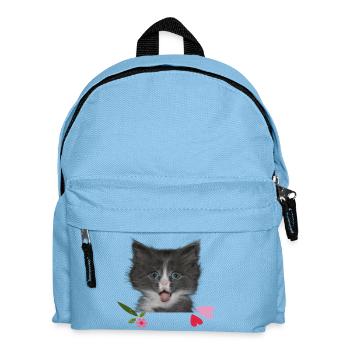Kitten with hearts - Kids' Backpack - light blue - Front