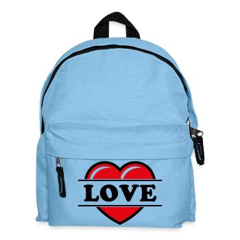 Heart / Heart / Love (Black 2C) - Kids' Backpack - light blue - Front