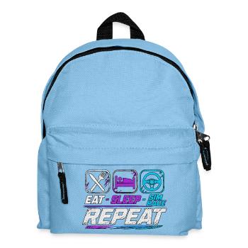 Eat sleep sim race repeat für Sim Racing Fans - Kinder Rucksack - Hellblau - Vorne